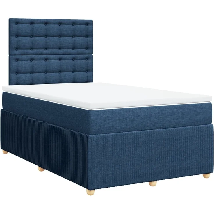 vidaXL Boxspringbett mit Matratze Blau 120x200 cm Stoff 3294343 – Bild 3
