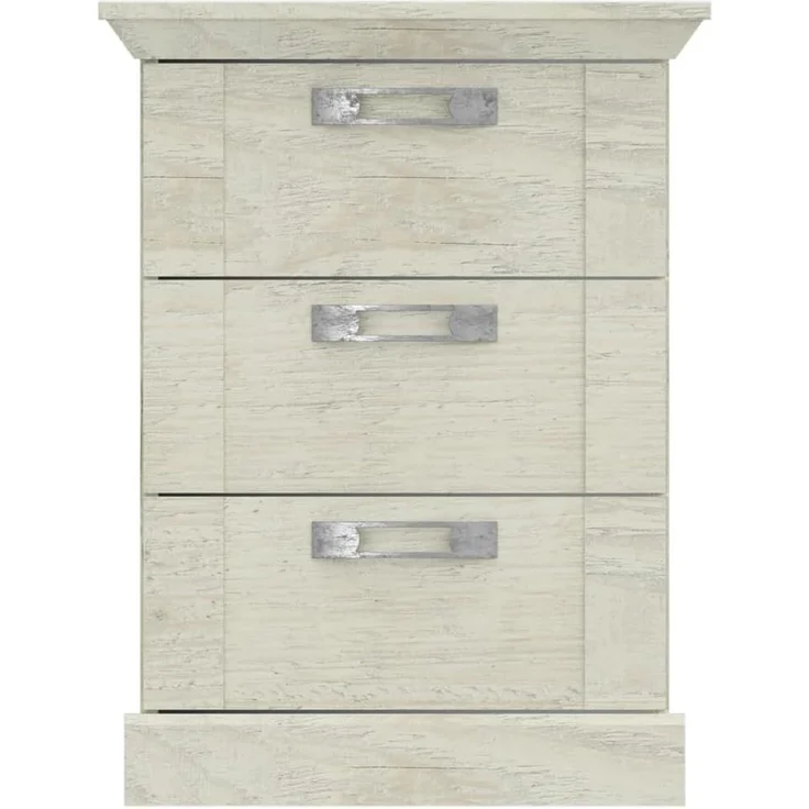 Forte Möbel Nachttisch, Holzwerkstoff, Pinie weiß, B x H x T: 49,8 x 66 x 44,9 cm – Bild 3