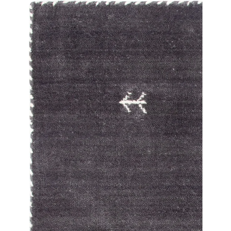 Gabbeh Teppich - Loribaft Softy - 90x60 cm - dunkelgrau – Bild 3