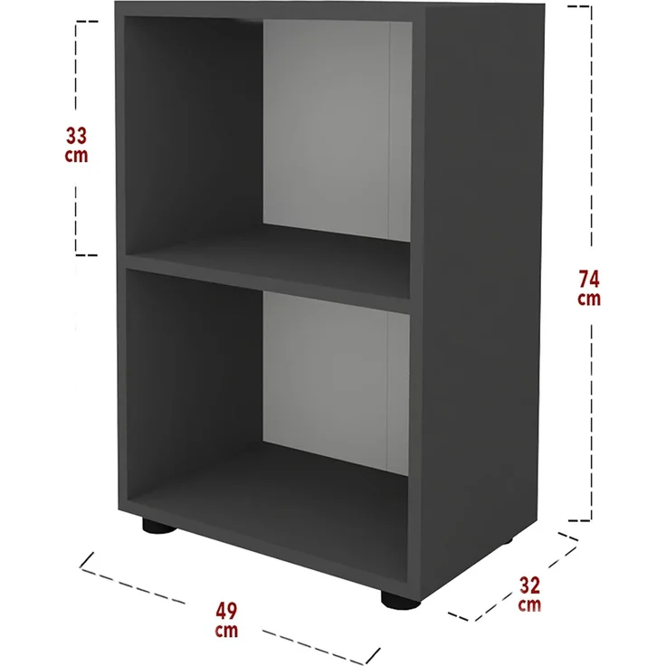 VCM Büroregal & Bücherregal Ulas 918439 Weiß H. 74 x B. 49 x T. 32 cm – Bild 3