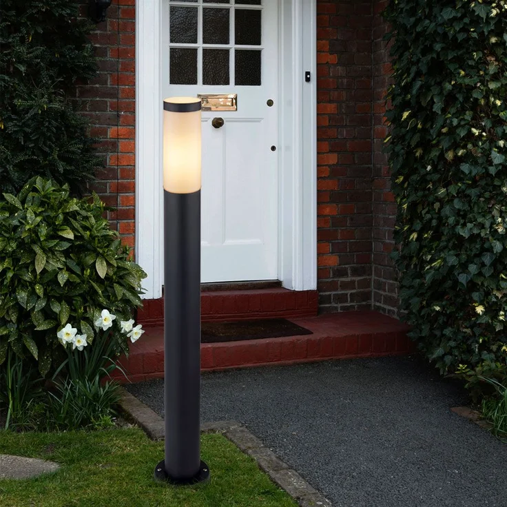 2er Set Stehleuchte, Edelstahl, anthrazit, H 80 cm – Bild 7
