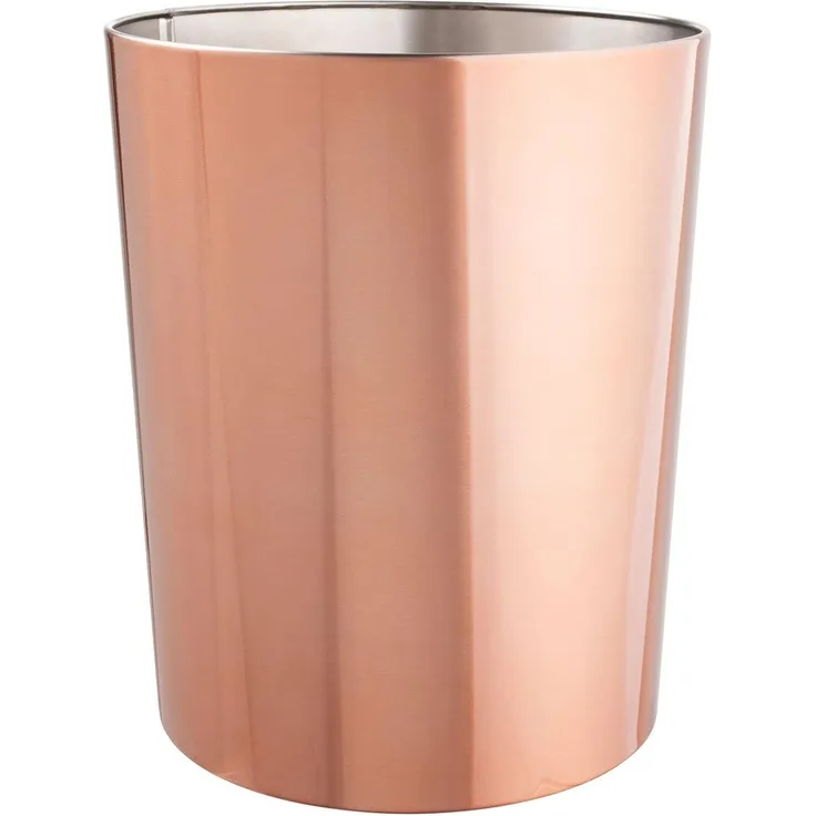 mDesign Mülleimer Abfalleimer Papierkorb Rund 6,4L Bad Metall Roségold
