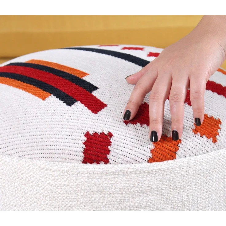 Hanah Home 'Farm - White' Pouffe, Weiß, 46 x 42 x 46 cm – Bild 3