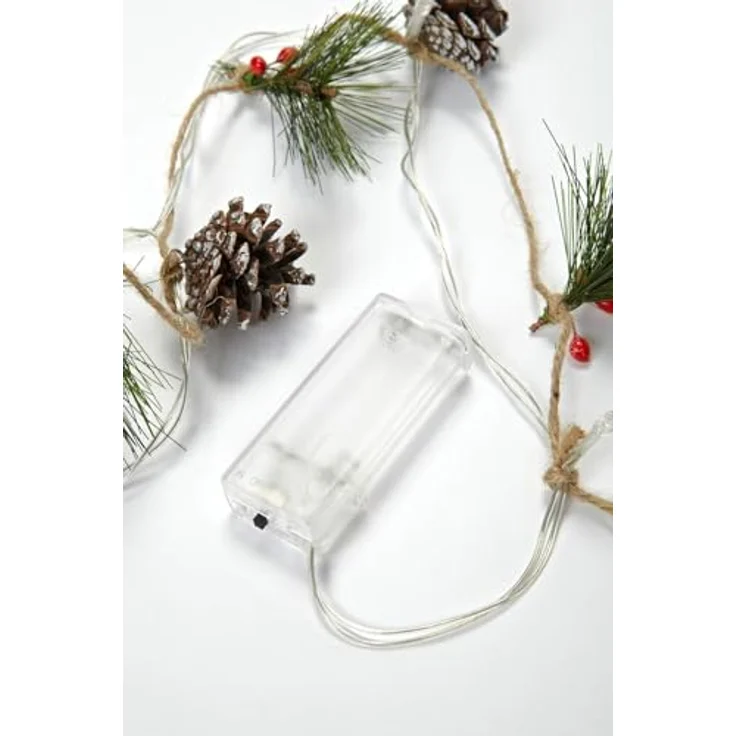 HEITMANN DECO LED-Lichterkette mit Tannenzapfen & Zweigen – 10 warmweiße LEDs, batteriebetrieben – Weihnachtsdeko für Innenräume, Braun – Bild 3