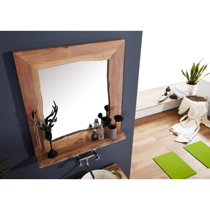 Badspiegel Akazie 70x12x78 natur lackiert PURE ACACIA #613 – Bild 2