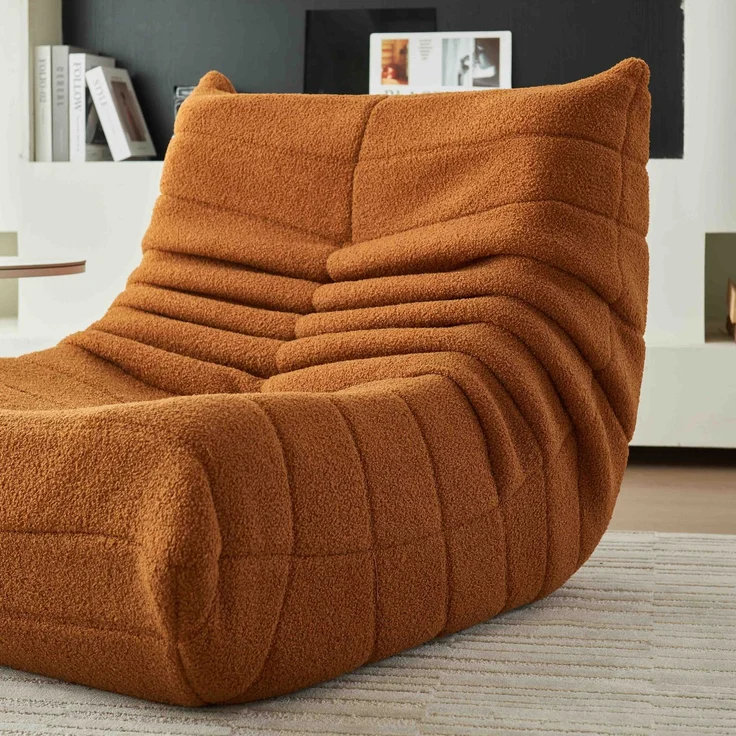Sofa Einzelsofa, Einzelsessel, Relaxsessel, Klappbares Sofa 1 Teile Ergonomische Unterstützung - Ideal für Wohnzimmer,Orange – Bild 5