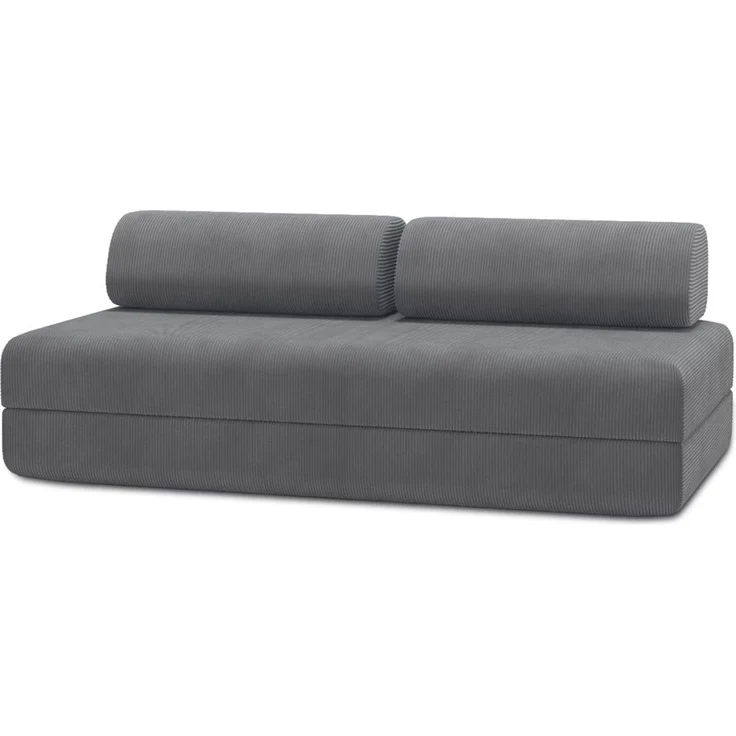 2-3-Sitzer-Schlafsofa aus grauem Cord – Bild 1