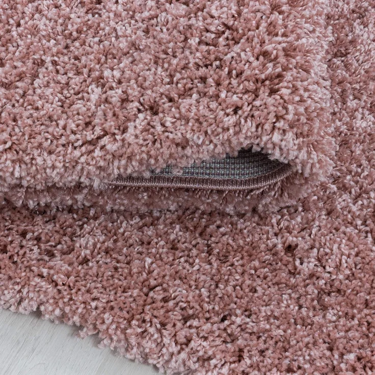 Carpetsale24 Shaggy Hochflor Teppich Wohnzimmer 200x300 (200x290 cm) Rosa - Modern Flauschiger Teppich Extra Weich, Pflegeleicht und Einfarbig - Teppich für Schlafzimmer, Esszimmer und Küche – Bild 4