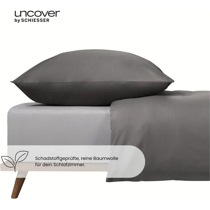 Uncover by Schiesser Spannbettlaken New Jersey - Edeljersey - 100 x 200 cm - Hellgrau – Bild 1