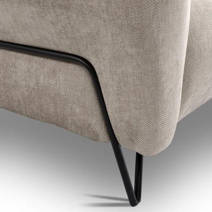 Beautysofa Sofa mit Metallbeine in schwarzer VOLARE, 3-Sitzer, viele Farbvarianten, ohne Schlaffunktion – Bild 3