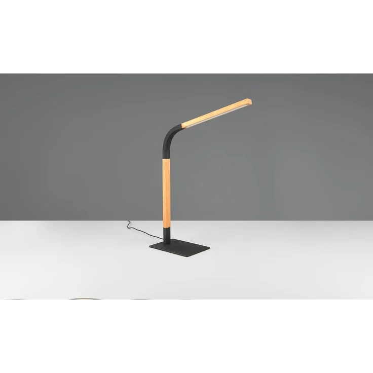 LED Schreibtischleuchte NORRIS Schwarz mit Holz, Höhe 42cm – Bild 7