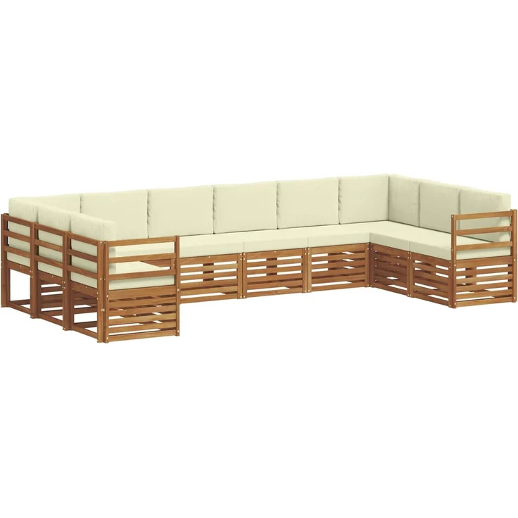 vidaXL Outdoor-Sofagarnitur 10 stk. 10-Sitzer Natur und Creme 3375540 – Bild 2