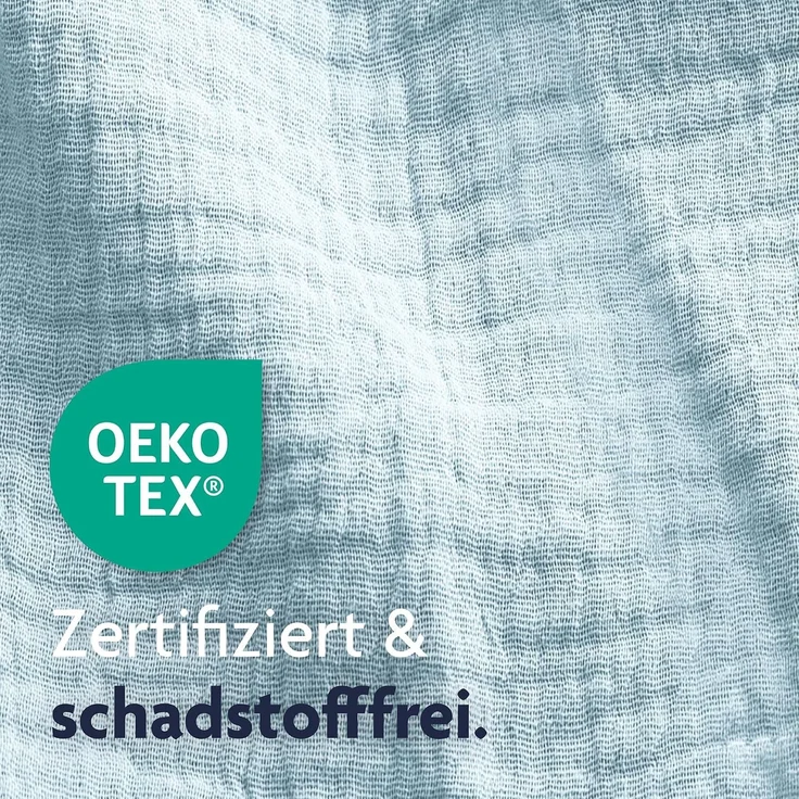 Julius Zöllner Überzug Wickelauflage Musselin denim 75/75 cm – Bild 4