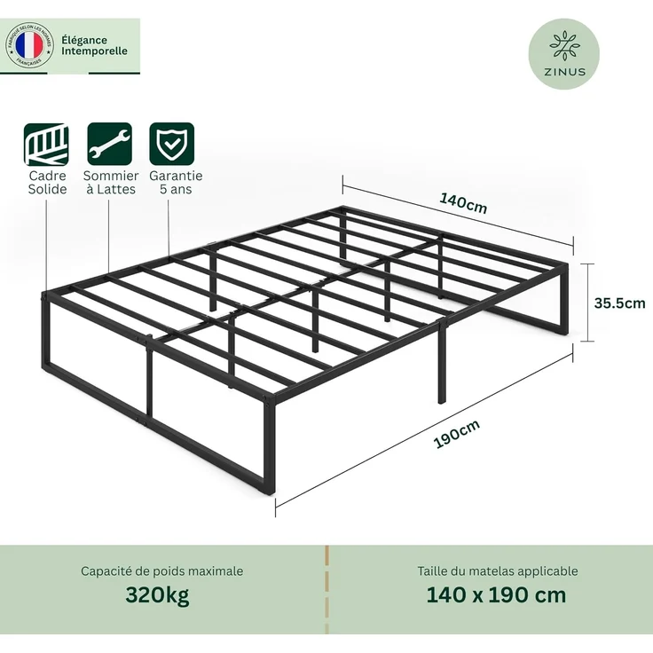 Zinus Lorelei Platforma Bed Frame 35,6 cm – Bild 2