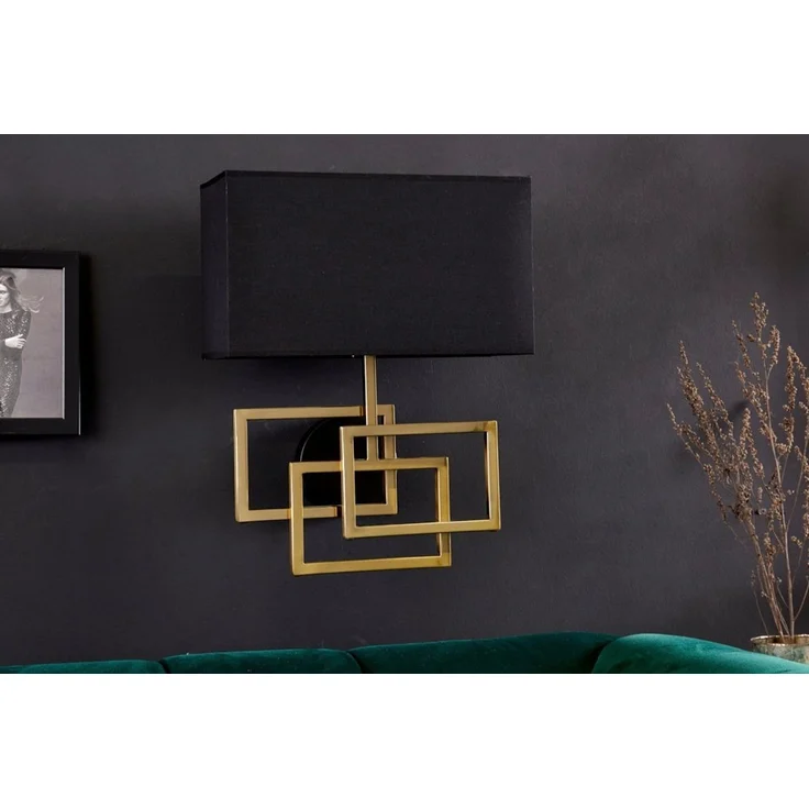 riess-ambiente Wandleuchte ATLANTIS 44cm schwarz / gold, ohne Leuchtmittel, Wohnzimmer · Stoff · Metall · innen · Modern Design – Bild 3