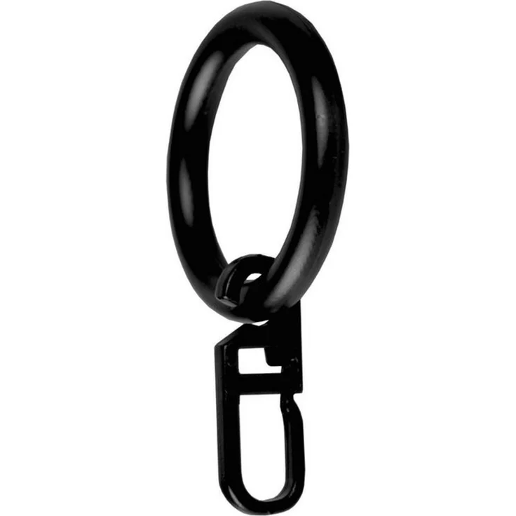 Bestlivings Gardinenstange, 1-läufig, Gardinenring - schwarz - Ø28mm, Gardinenring (silber) Ø40mm , Gardinenringe Ø40mm inkl. Faltenleghaken – Bild 4