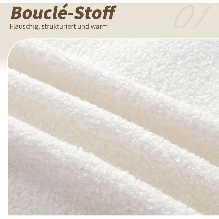 ZUBALIYA Polsterbett 90 x 200 cm mit hydraulischem Bettkasten, Lattenrost, Bouclé, Beige – Bild 8