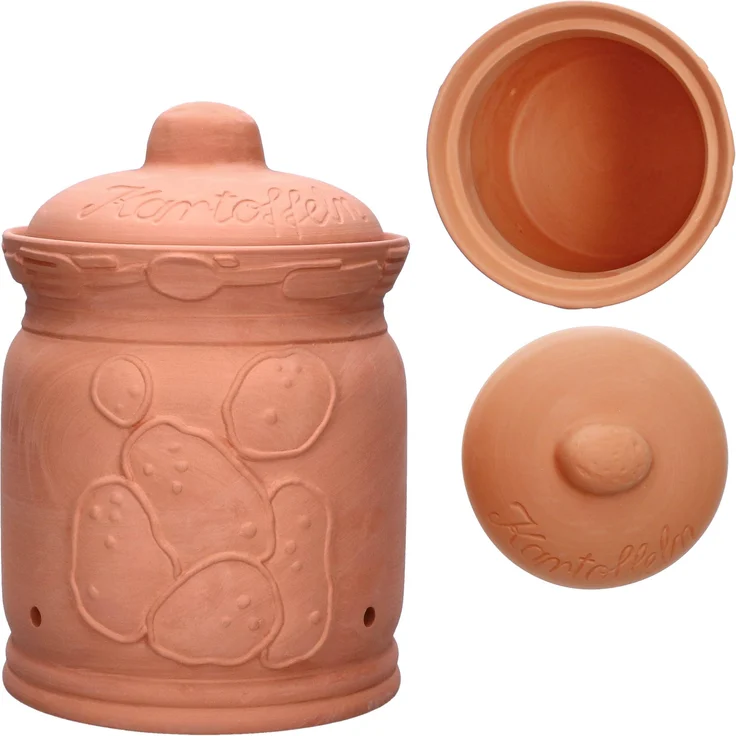 Terra Kartoffeltopf mit Deckel Ø 19,3cm aus Terrakotta Aufbewahrungsbox Ton – Bild 8