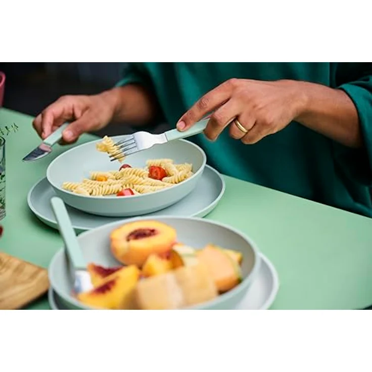 Mepal Silueta Besteck-Set, 3-teiliges Set aus rostfreiem Edelstahl, Schwarz mit praktischer Hülle, spülmaschinengeeignet – Bild 4