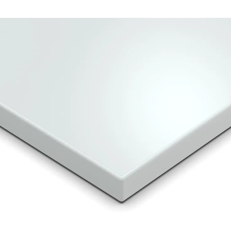 Dekor Spanplatte 19mm Tischplatte weiß melaminharzbeschichtet mit ABS Kante Umleimer - Größe 60 x 100 cm - Höhe 1,9 cm - Farbe Icy White