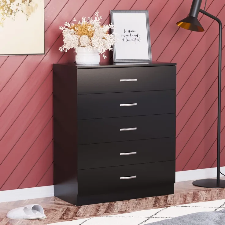Vida Designs Riano Kommoden & Sideboards, Mitteldichte Holzfaserplatte, Schwarz, Standard