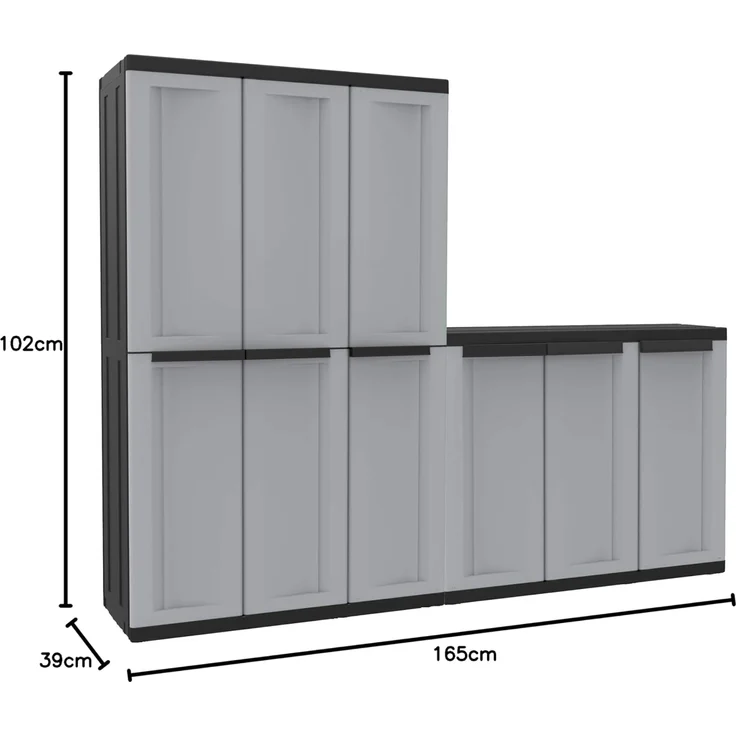 Kreher Mehrzweckschrank Dreitüriger Kunststoffschrank 'C-Twist' (groß) – Bild 2
