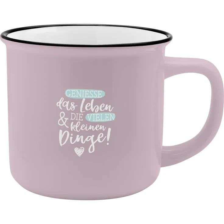 GRUSS & CO XL-Becher Motiv "Die kleinen Dinge" | Lieblingsbecher aus Porzellan, Tasse mit Spruch, 55 cl, mit Geschenkbanderole | Geschenk zum Geburtstag | 74179