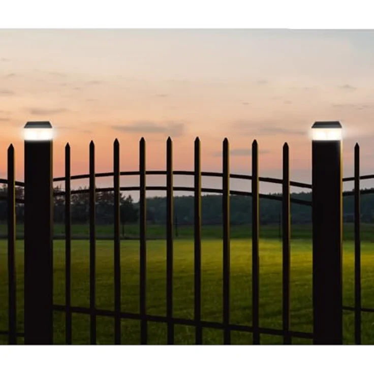 GreenBlue LED Gartenleuchte Solarmastleuchte für Zaun Outdoor geeignet, LED fest integriert, Warmweiß, solarbetriebene LED Gartenlampe für Garten und Zaun wetterfest – Bild 3
