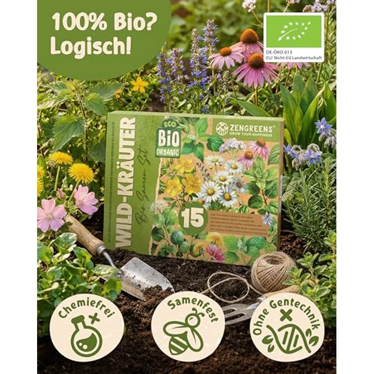 ZenGreens® - Bio Wildkräutersamen im 15er Set - 15 Wildkräuter Samen für den einfachen Anbau im Garten, Balkon oder Hochbeet - Pflanzensamen - Saatgut – Bild 4