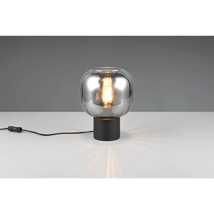 TRIO DIVA Tischleuchte, Klemmleuchte mit Glasschirm, schwarz, 20x26 cm, ideal für energiesparende LED Leuchtmittel – Bild 2