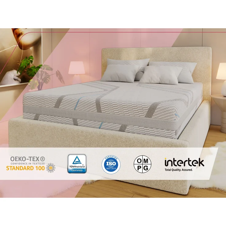 Schaumstoff-Matratze, Visco Schaum 5 cm, Komfortschaum H2, antiallergisch und waschbar, 7 zonen - 140 x 200 cm - ORIO - LUX – Bild 6