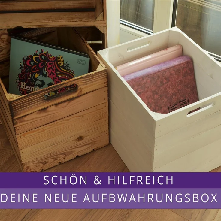 CHICCIE 4 Set Kallax Holzkiste Karl - Aufbewahrungsbox Weiß 33x38x33cm – Bild 9