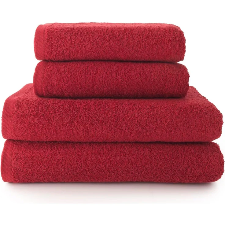 Top Towel - Plus - Große Badetücher - Badezimmerhandtücher - 2 Hand- oder Waschbeckenhandtücher + 2 Duschtücher - 100 % Baumwolle - Granat