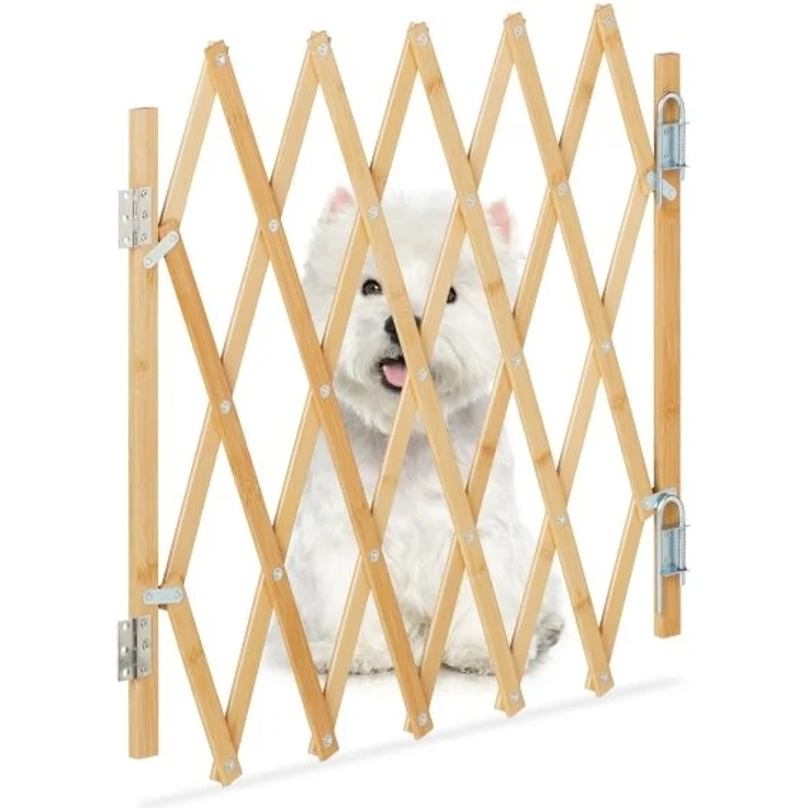 Ausziehbares Hundeabsperrgitter in Natur – Bild 1