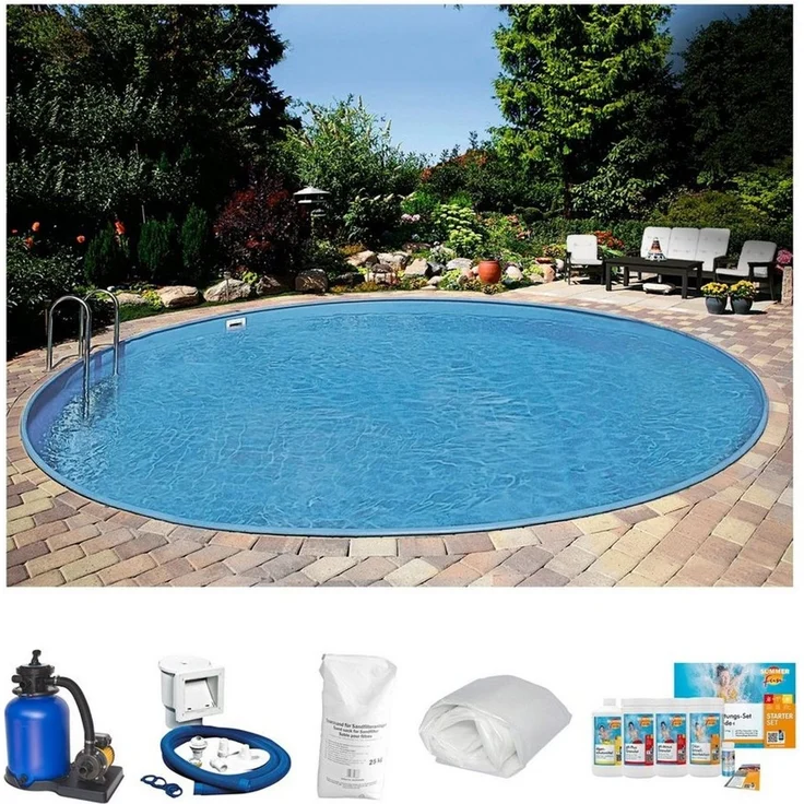 Clear Pool Rundpool PREMIUM IBIZA (Set, 6-tlg), inkl. umfangreichem Zubehör in verschiedeneren Größen – Bild 2