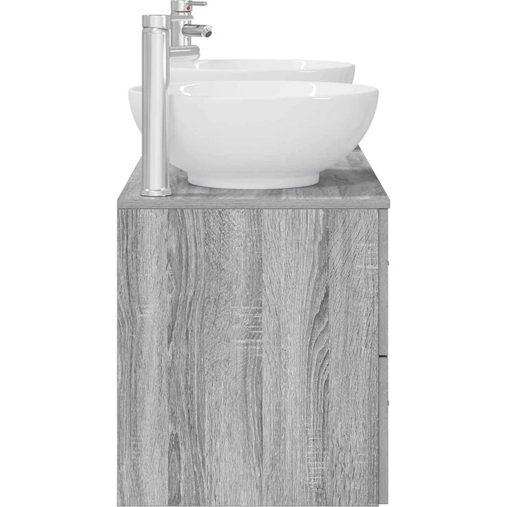 vidaXL Badezimmerschrank-Set 3 stk. Grau Sonoma 129 x 44,5 x 80 cm 3405912 – Bild 6