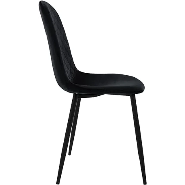 ML-DESIGN Stuhl Esszimmerstuhl mit Rückenlehne, Polsterstuhl mit Metallbeinen (4 St), Wohnzimmerstuhl ergonomisch Schwarz mit Samtbezug Küchenstuhl – Bild 6