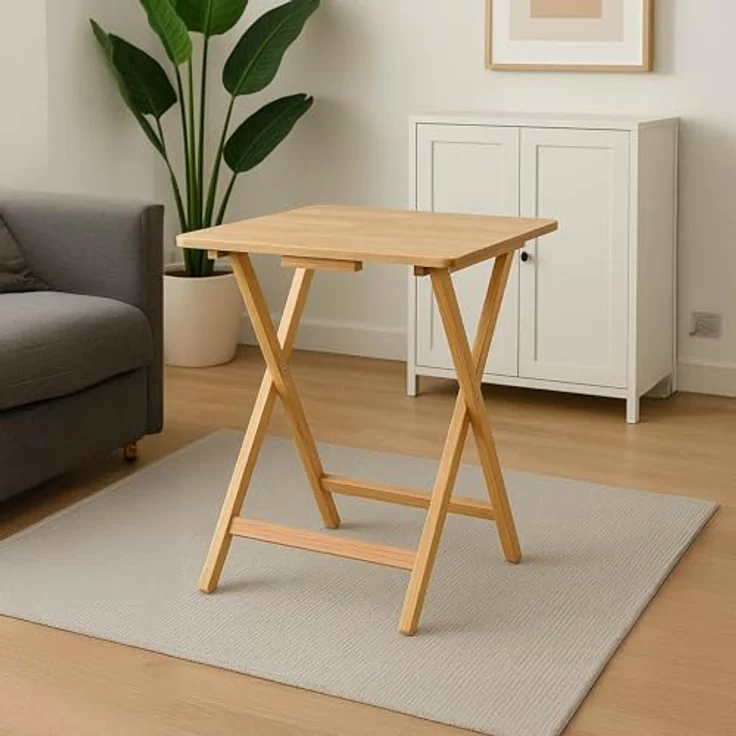 Home Vida Klappbarer Snack Tisch, Holz, Natur – Bild 5