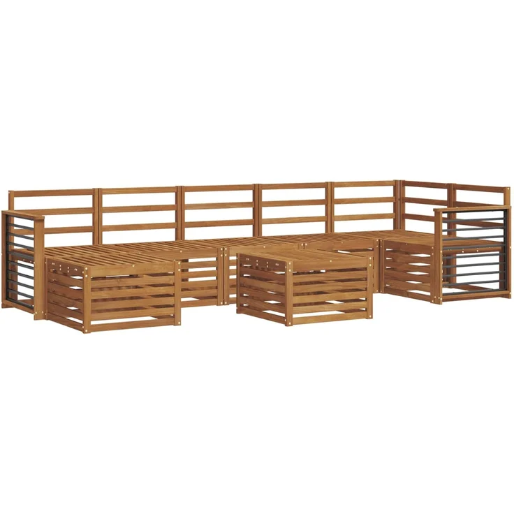 vidaXL Outdoor-Sofagarnitur 8 stk. 8-Sitzer Natur Massivholz Akazie 3375219 – Bild 2