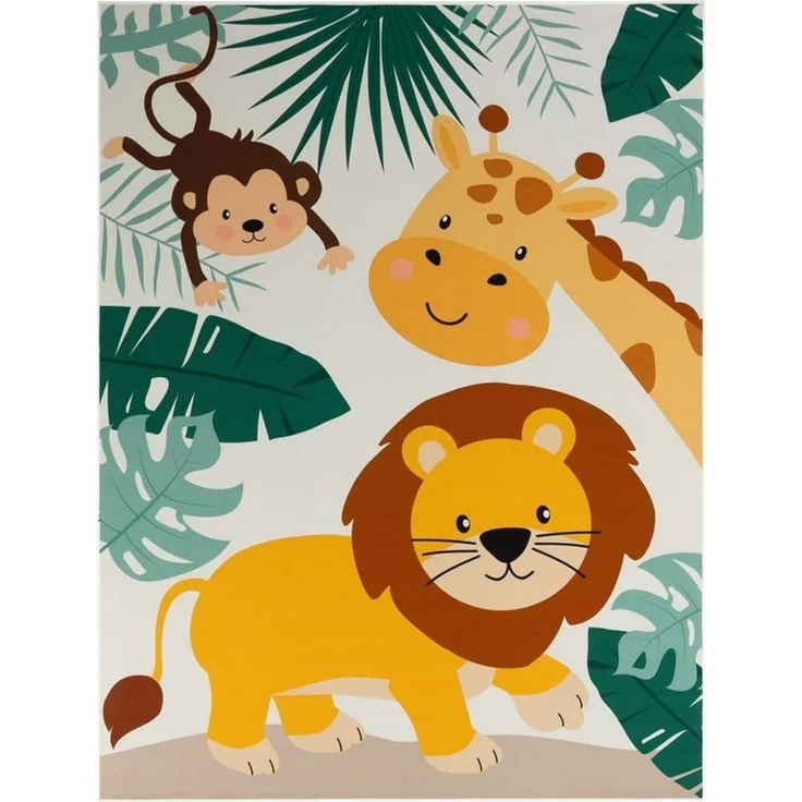 TT Home Teppich Kinderzimmer, Rund, Höhe: 4 mm, Kinderzimmerteppich Teppich Junge Mädchen Kinderteppich Rutschfest Zoo – Bild 2