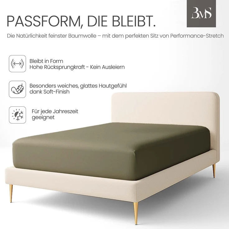 Jersey Spannbettlaken dunkelgrau 120x200 cm Höhe bis 35cm – Bild 3