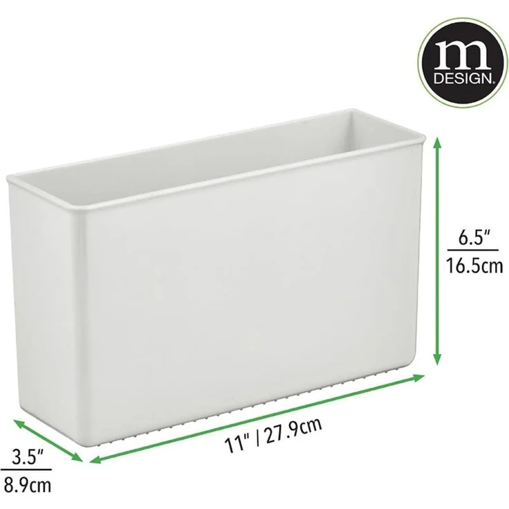 mDesign Hängekorb Küchenregal Organizer Aufbewahrung 2er-Set selbstklebend Grau – Bild 2