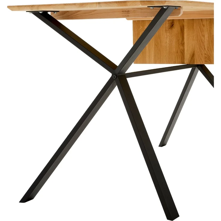 Linea Natura 'WINTERTUR' Schreibtisch, Massivholz Eiche, 140 x 77 x 65 cm, mit 2 Schubladen – Bild 8