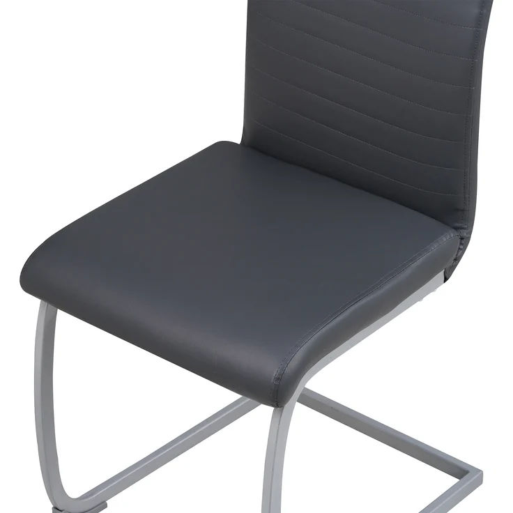 Albatros Freischwinger Stühle 4er Set MURANO, Grau - Esszimmerstuhl Schwingstuhl, modernem Design, Kunstleder-Bezug, dicke Polsterung - Küchenstuhl, Polsterstuhl, Stuhl Esszimmer Esstisch – Bild 5