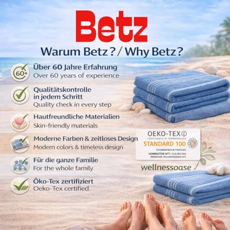 Betz Strandtuch Betz XXL Badetuch LINES Saunahandtuch Liegetuch 90x180 cm, 100% Baumwolle – Bild 10