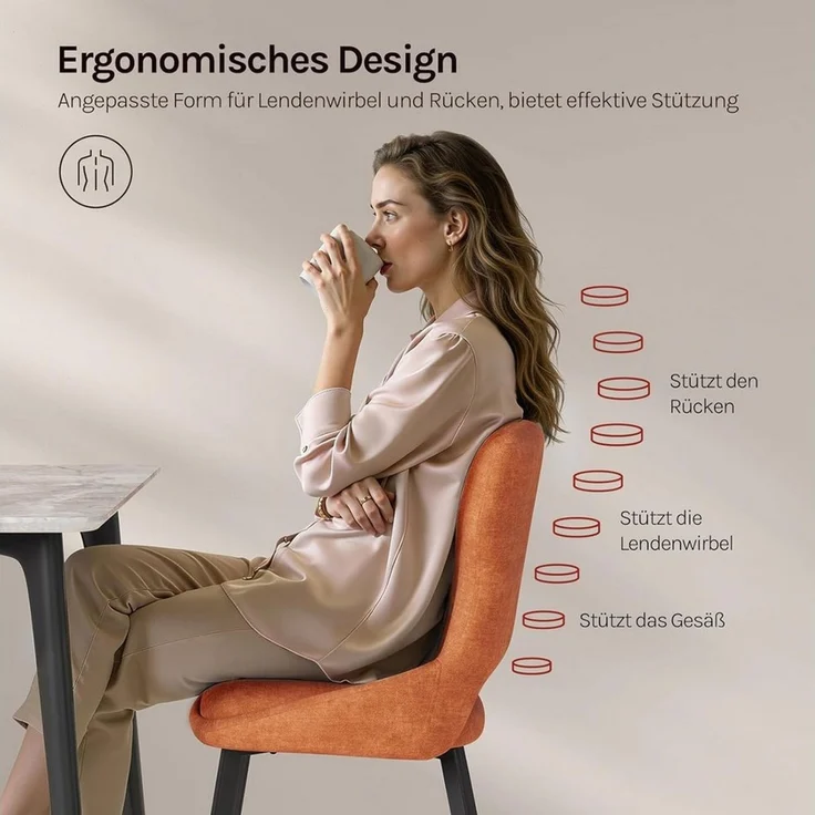 Woltu Esszimmerstuhl (6 St), mit Ausschnitt Rückenlehne, Gepolsterte Stühle, Chenille Stuhl – Bild 4
