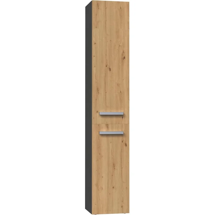 ibonto Hochschrank Badezimmerschrank mit langen Türen - Platzsparender Badschrank – Bild 1