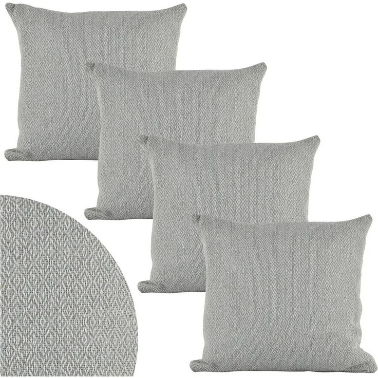 Marrakesch Orient & Mediterran Interior Zierkissen 4er Set Kissenbezüge Calix Grau 40cm aus Baumwolle, Boho Handarbeit, (4 St) – Bild 5