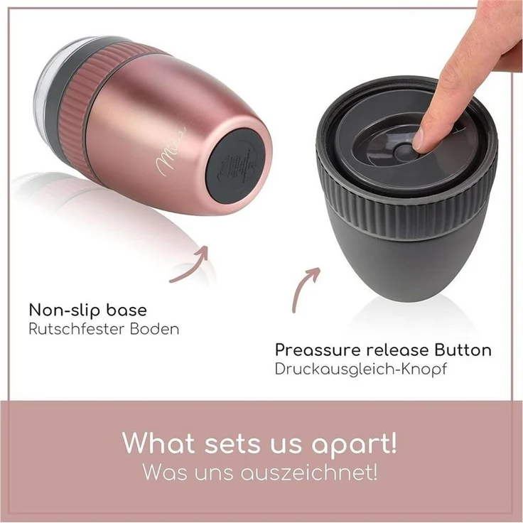Milu Müslibox Müslibecher to go, 400ml, isolierter Edelstahl Joghurtbecher für Müsli, rosegold – Bild 4