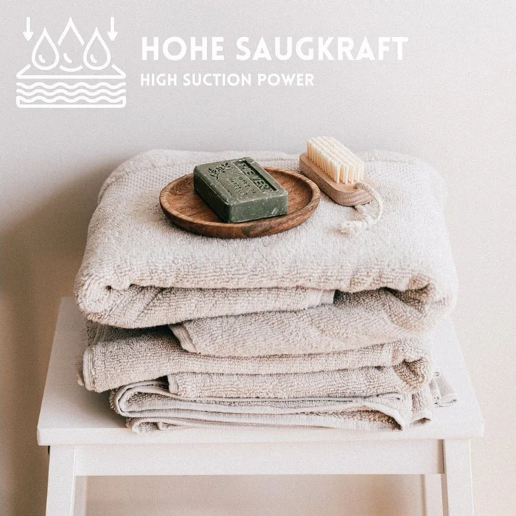 Hometex Premium Textiles Handtuch in nachhaltiger Premium Qualität 450 g/m², 2er Duschtücher, Kuschelig weich und sehr saugfähig, Extra flauschige Hotel-Qualität – Bild 4